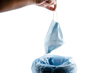 Doctor mask to Used mask for wearing germ protection Coronavirus or covid 19 for doctors into a...