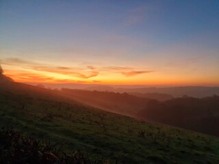sunset in the mountains