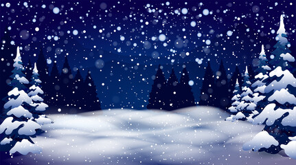 Winter wonderland background for christmas card.