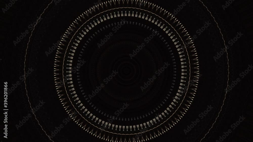Poster abstract corridor with shining, blinking rings, seamless loop. media. glowing circles creating a fun