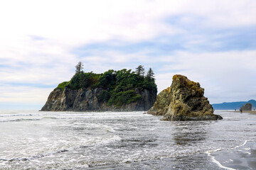 Beautiful view of the beach in the Olympic National Park, Washington, USA.