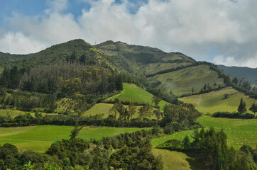 Fototapeta na wymiar Mountain Agriculture Landscape in Ecuador