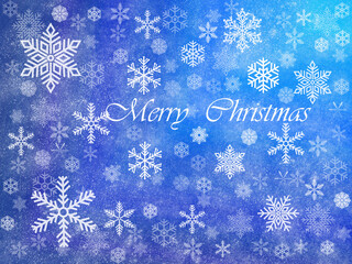 Beautiful blue Christmas background with snowflakes and stars,Christmas design for greeting card