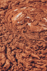 Cacao dough close-up. Macro shot. Liquid dough.