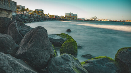 sunset over the city