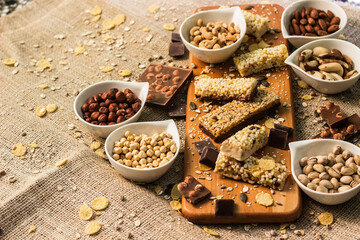 Granola Bars and mixed nuts 