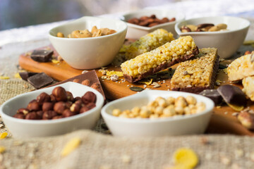 Granola Bars and mixed nuts 