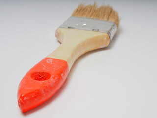 Close up shot of brush for painting, capture on a white isolated background