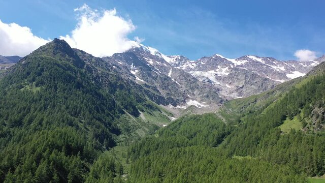 Picturesque panoramic view on Simplon pass in Switzerland