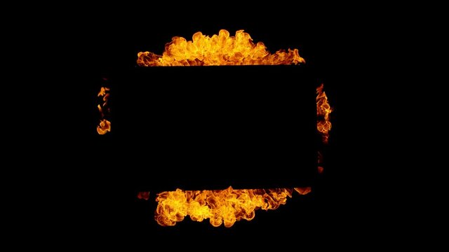 Super slow motion of fire frame isolated on black background. Filmed on high speed cinema camera, 1000 fps