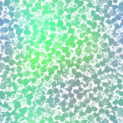 Seamless satin soft pastel color leaves pattern. High quality illustration. Beach or resort wear design of leaves in fuzzy turquoise and white. Repeat raster jpg pattern design.