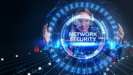 Obraz premium Cyber security data protection business technology privacy concept. Network security