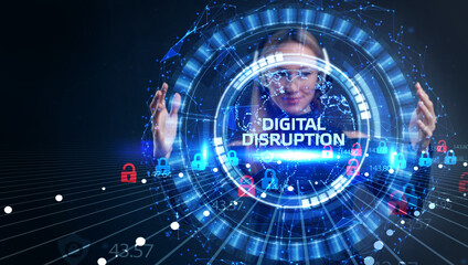 Obraz premium Cyber security data protection business technology privacy concept. Digital disruption
