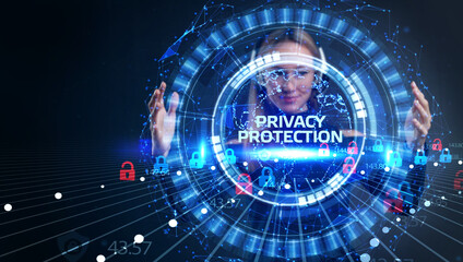 Cyber security data protection business technology privacy concept. Privacy protection