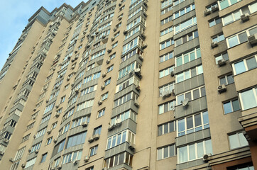 Fototapeta premium Modern residential area in Kiev. Exterior.Streets,buildings,detales. 