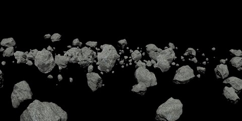 Isolated Rocks In Black Background