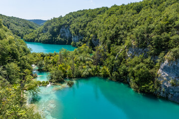 Fototapeta na wymiar Amazing view of the Plitvice Lakes from above
