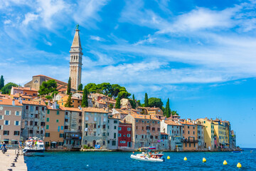 Fototapeta premium Beautiful view of Rovinj old town, Croatia