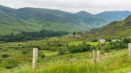 Landscape of Gap of Dunloe drive in The Ring of Kerry Route. Killarney, Ireland., Part of Wild...