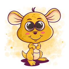 cute kangaroo cartoon illustration