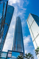 SHENZHEN, CHINA, 02 JANUARY 2020: Modern skyscrapers in Shenzhen business district