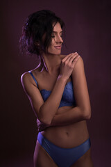 Fototapeta premium Beauty fashion glamour model girl. Sexy bra. Sensual woman. Sexy. 