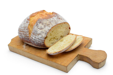 Baking, fresh bread isolated on white background