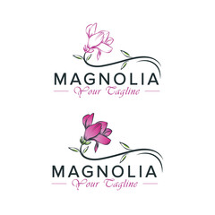 Beauty magnolia flower design logo Template icon © mandhasetya