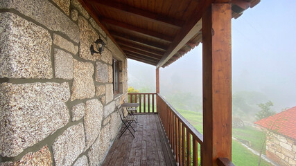 Obraz premium Country House Fog in Portugal