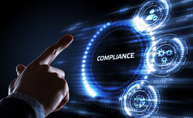 Business, Technology, Internet and network concept. Compliance Rules Law regulation policy.