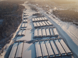 Obraz premium Ships fall asleep during winter