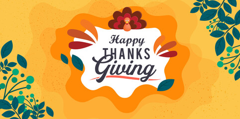 Hand drawn Thanksgiving typography poster with christian cross.