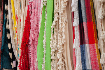 Colorful handmade coconut fibers hammoks hanging for sale