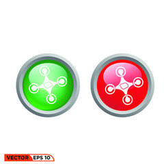 Icon vector graphic of Button Drone 3D, green light, red light, good for template illustration