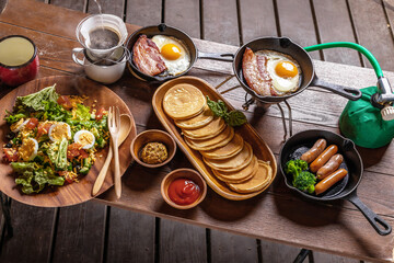 アウトドア料理　Outdoor lunch at the cottage