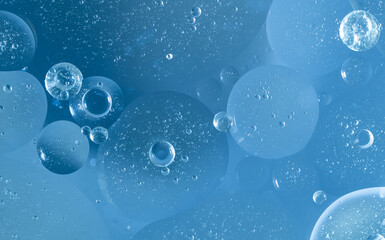 Abstract Blue water bubbles background