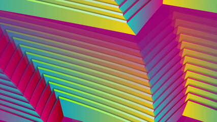Colorful curved stripes refraction abstract background