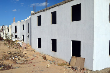 Empty streets and abandoned houses. Sharm El Sheikh, Egypt 