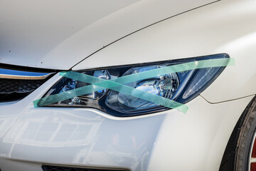 Obraz premium 自動車のヘッドライト Headlight of the old car