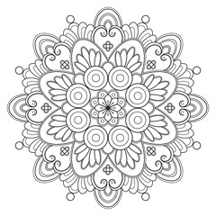mandala pattern Coloring book. design wallpapers. tile pattern. paint shirt, greeting card, sticker, lace design and tattoo. decoration interior design. hand drawn illustration. white background