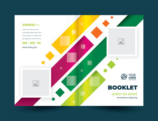 Booklet cover Stripes colored design template. Cmyk color profile