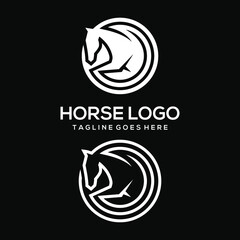 Horse logo design inspiration, Design element for logo, poster, card, banner, emblem, t shirt. Vector illustration