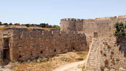 Fototapeta na wymiar Gate of Saint Athanasios, fortifications of Rhodes, Rhodes, Greece