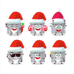 Santa Claus emoticons with aluminium grey pan cartoon character
