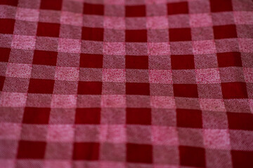 red and white tablecloth
