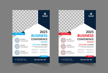 Business conference  horizontal flyer template design 