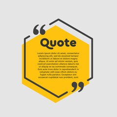 Quote hex text with bracket, vector background