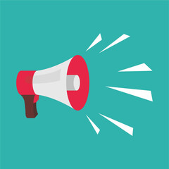 Megaphone icon template, logo design.
Loudspeaker news, social issue, women, politics.