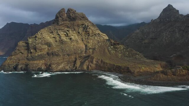 Coastal scenery at Punta del Hidalgo during a cloudy day, Tenerife