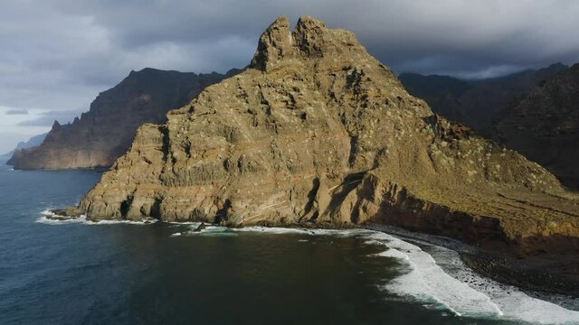 Coastal scenery at Punta del Hidalgo during a cloudy day, Tenerife